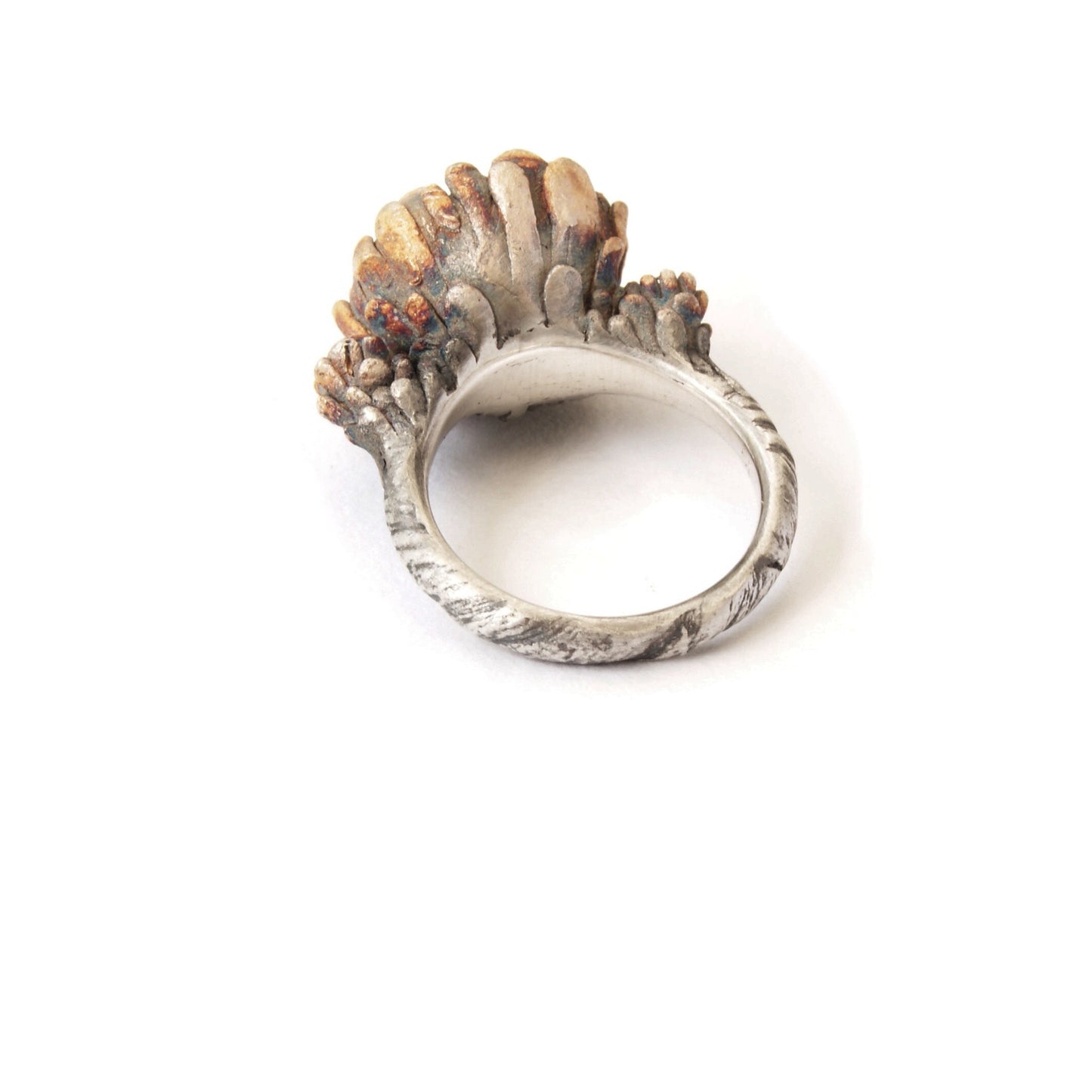 Handmade One-of-a-Kind botanical Flower Ring with hidden Detail - Secret Garden