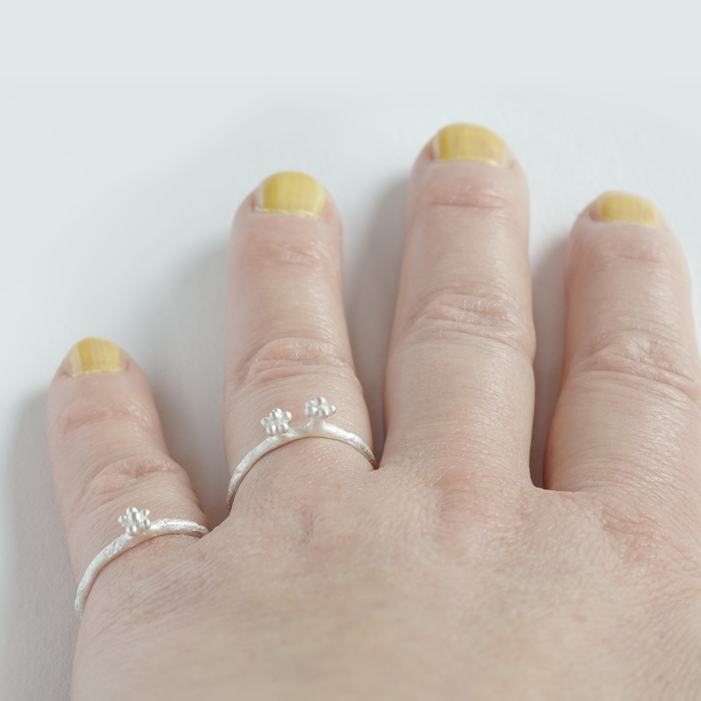 Cute Secret Garden Ring with Tiny Flowers | Handmade Silver Jewelry | Delicate Whimsical Design
