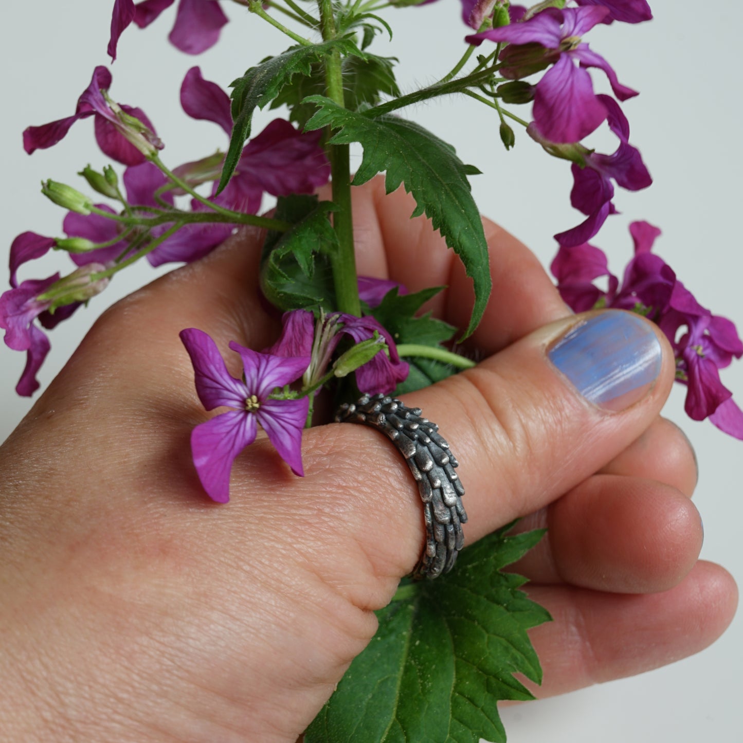 Men’s Botanical Silver Ring – Handmade in Germany, Recycled Sterling Silver