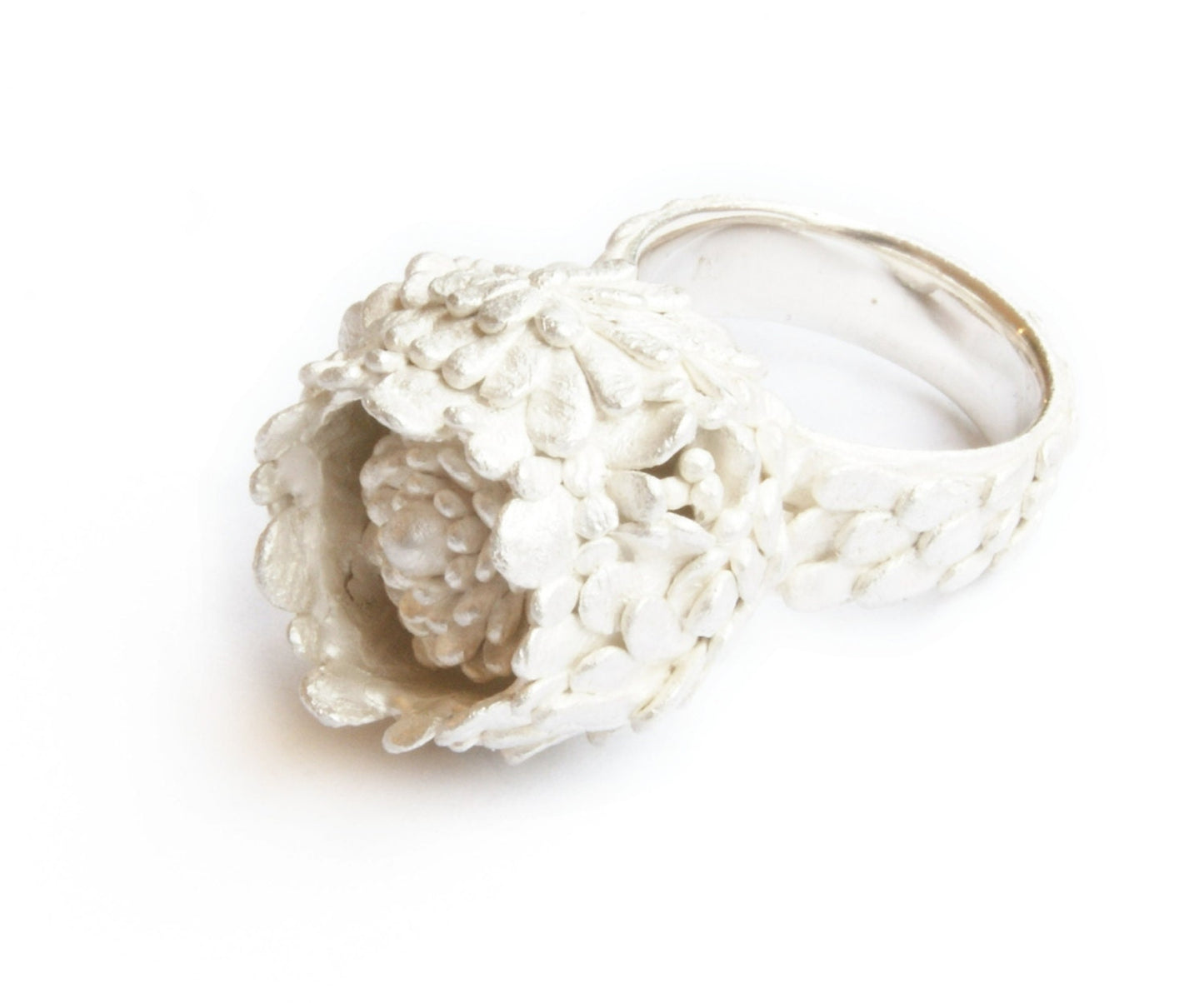 Dandelion Ring: Recycled 925 Silver Floral Statement Ring