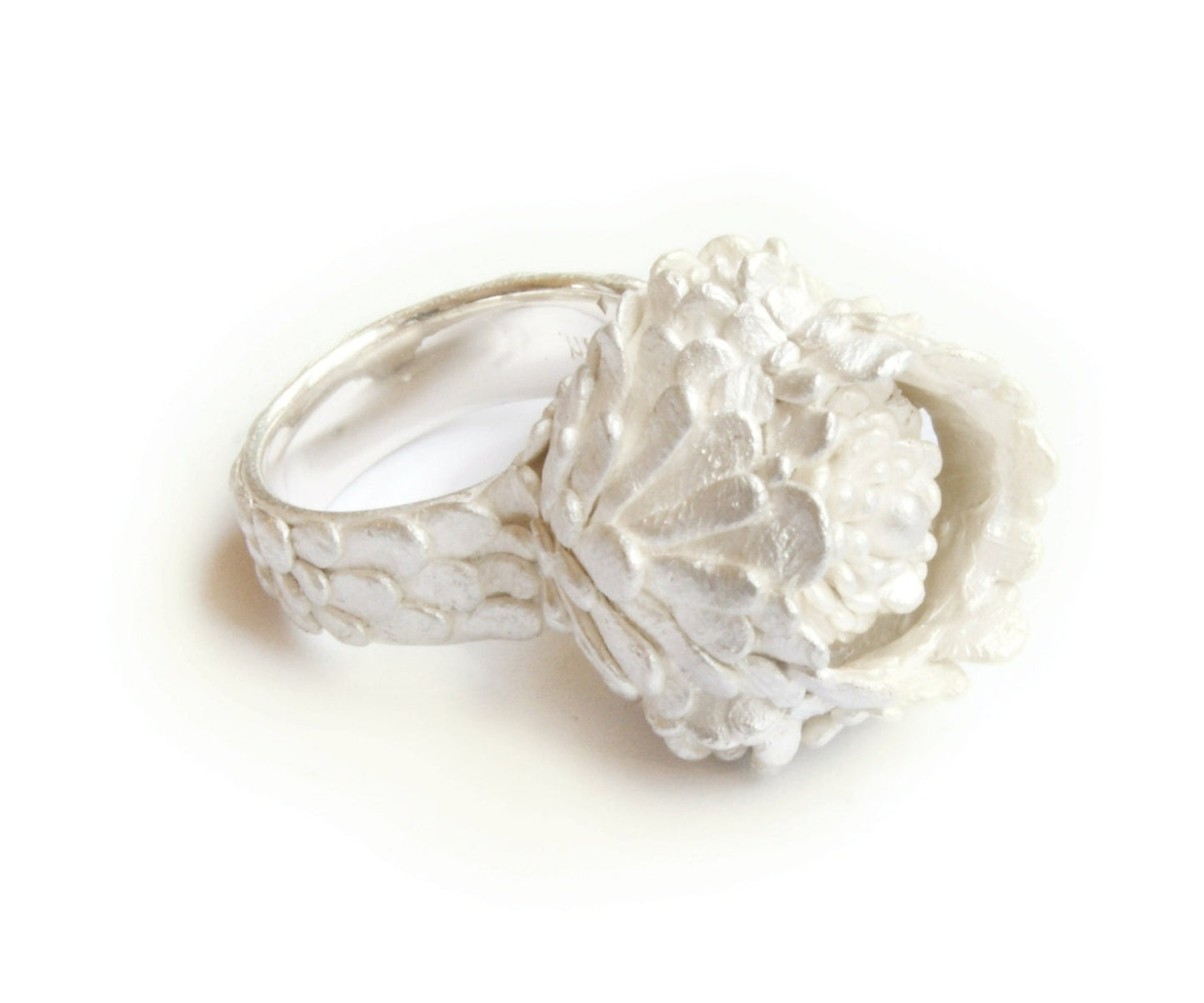 Dandelion Ring: Recycled 925 Silver Floral Statement Ring