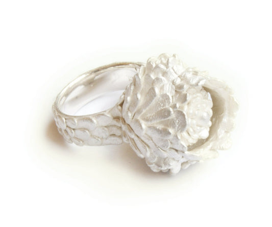 Dandelion Ring: Recycled 925 Silver Floral Statement Ring