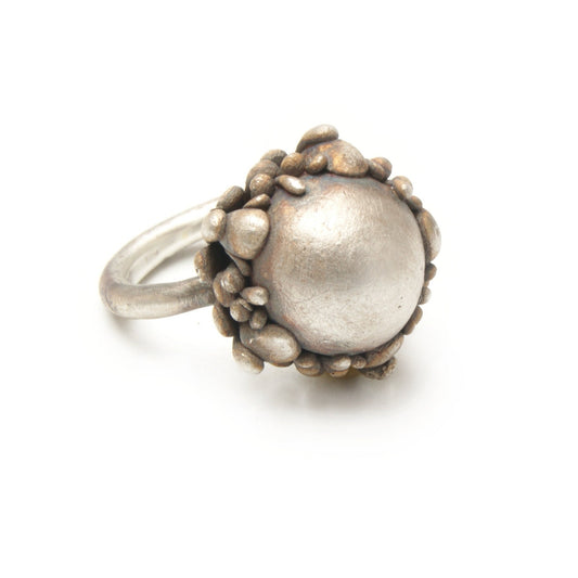 Silver Flower Ring | Handmade Botanical Jewelry | Large Bloom