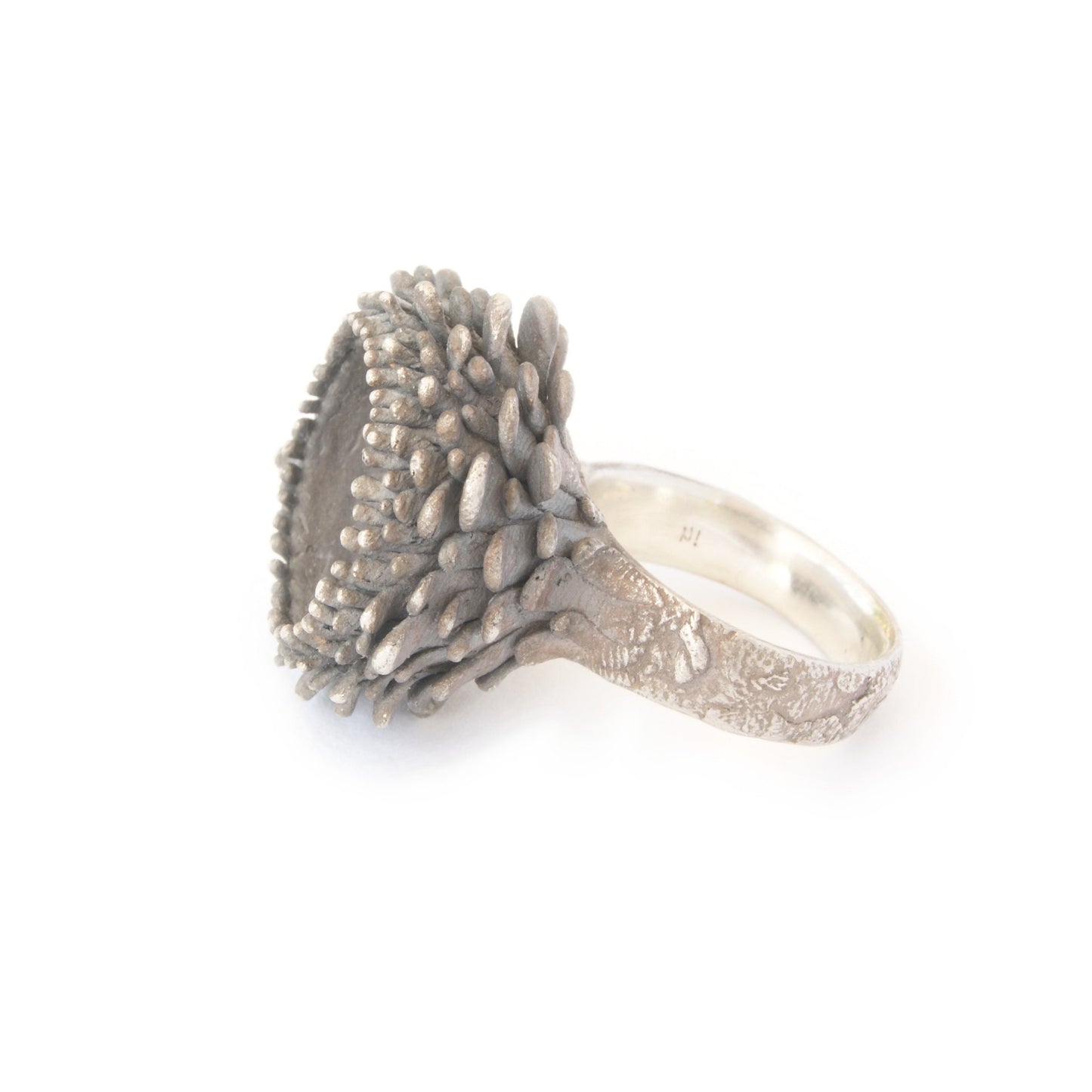 Flower Ring in Sterling Silver with a Hidden Gem