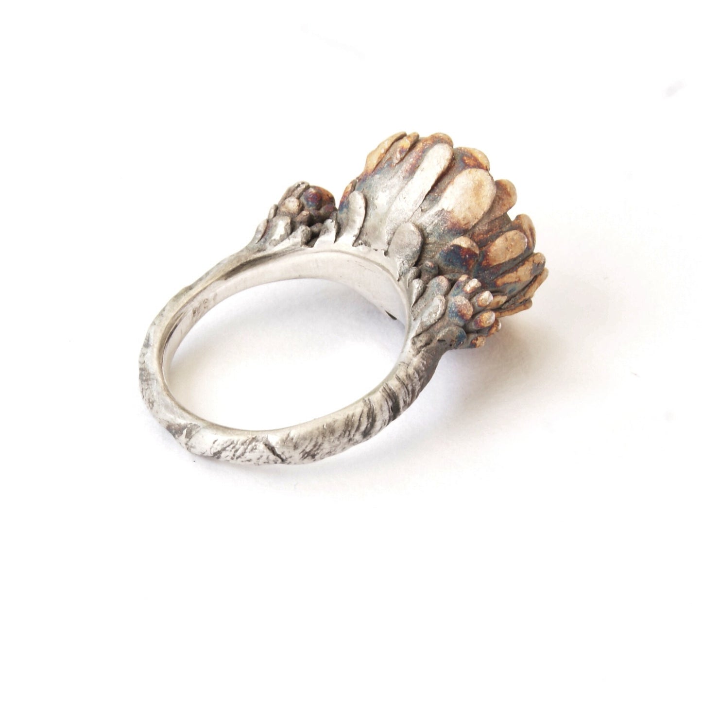 Handmade One-of-a-Kind botanical Flower Ring with hidden Detail - Secret Garden