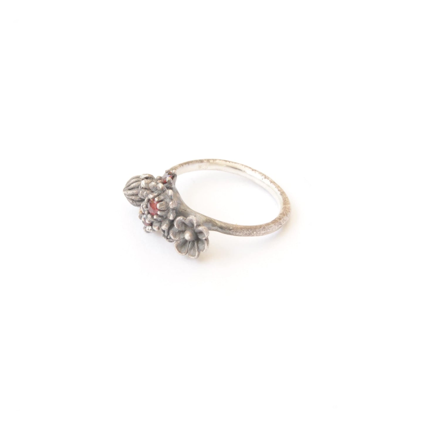 Flower Garden Ring in Sterling Silver | Handmade Bouquet Jewelry with Gemstones