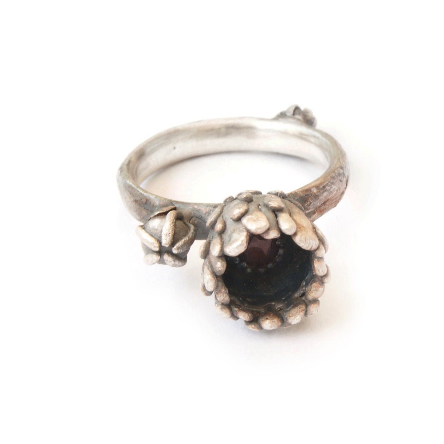 925 Sterling Silver Ring with Hidden Stone | Delicate Artisan Ring