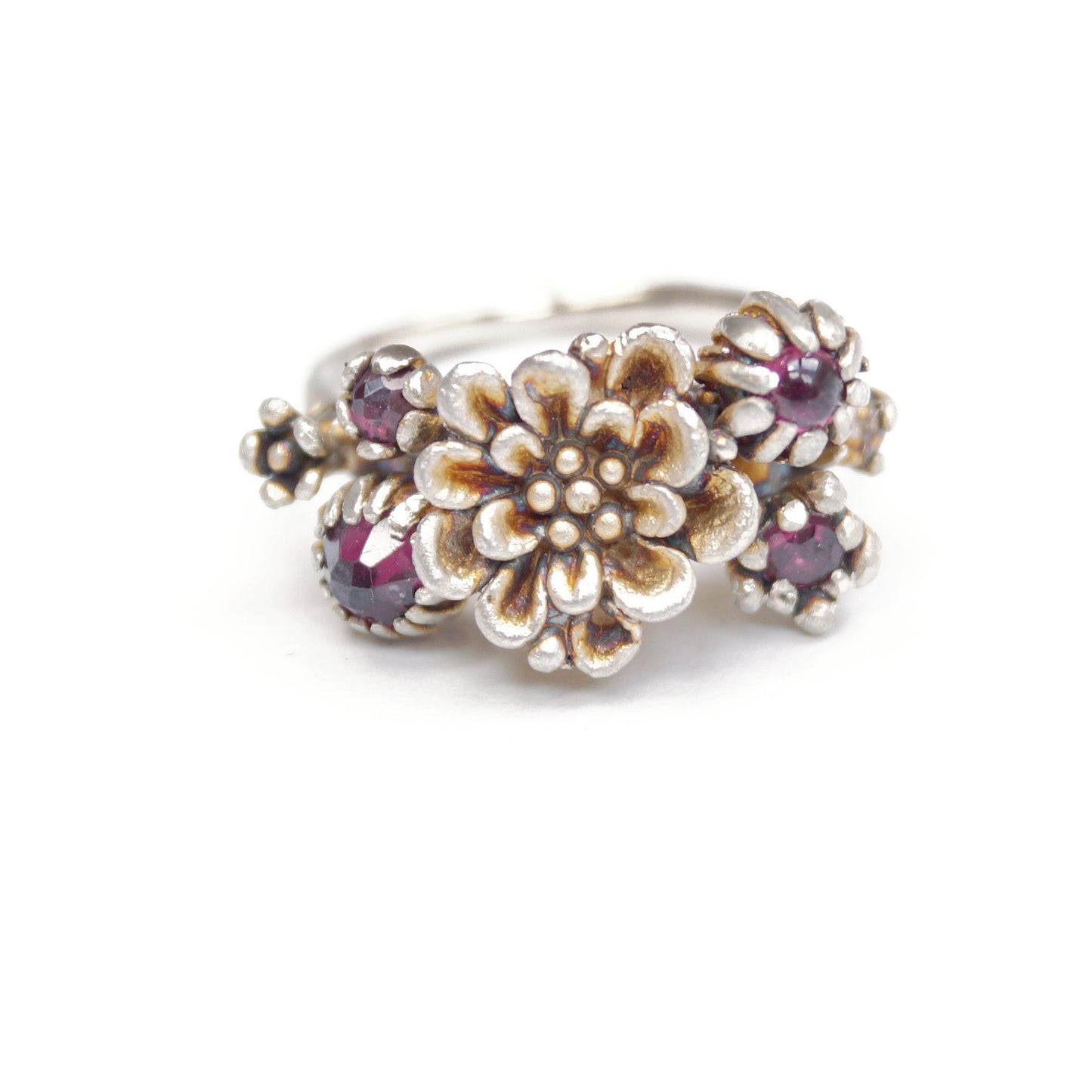 Bold Floral Statement Ring in Sterling Silver – Handmade Nature-Inspired Botanical Jewelry as a Unique Artisan Gift