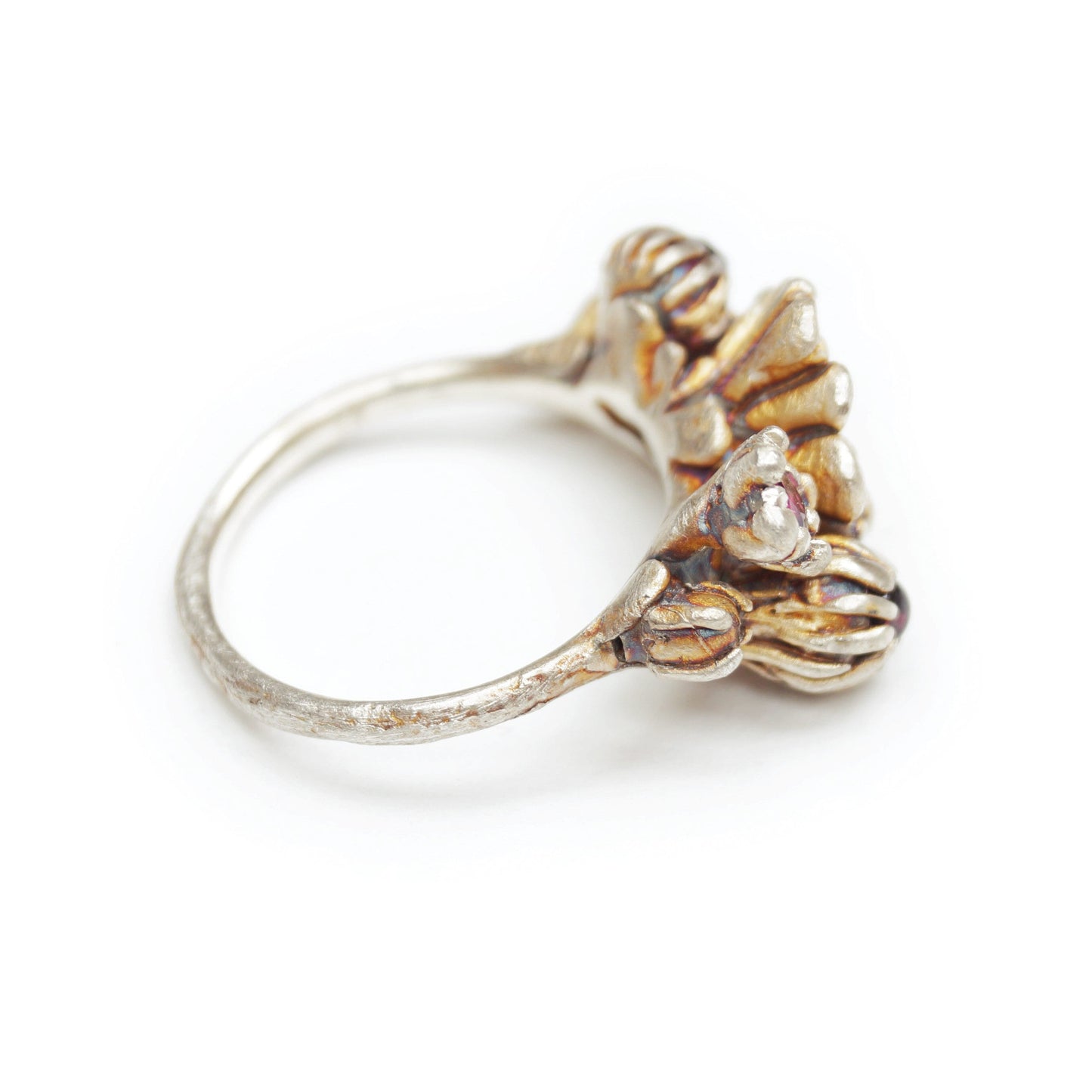Bold Floral Statement Ring in Sterling Silver – Handmade Nature-Inspired Botanical Jewelry as a Unique Artisan Gift