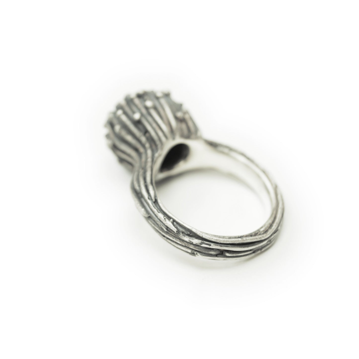 Handmade Blackened Silver Ring | Original Floral Design | Time-Intensive Bloom-Inspired Jewelry