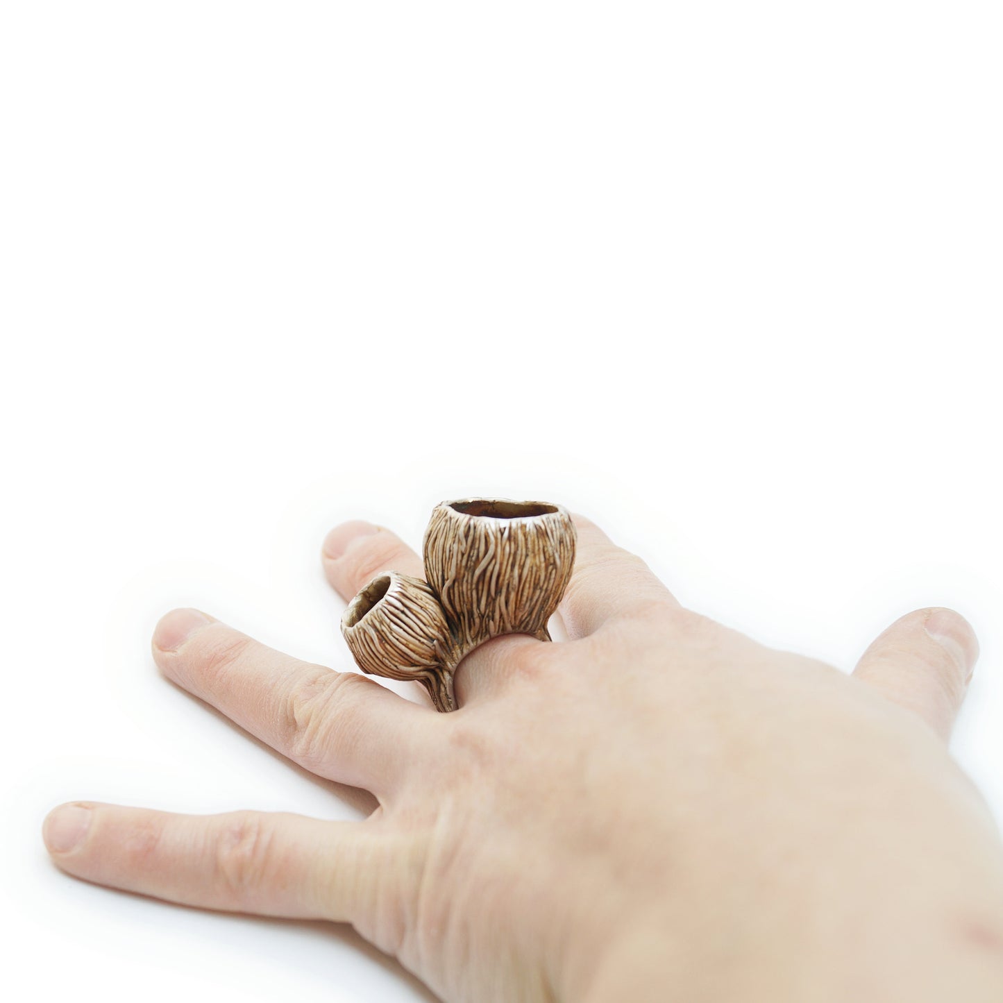 Unique Organic Ring in Sterling Silver | Handmade Ocean-Inspired Jewelry | Labor-Intensive One of a Kind Design - Every Granule Made by Hand