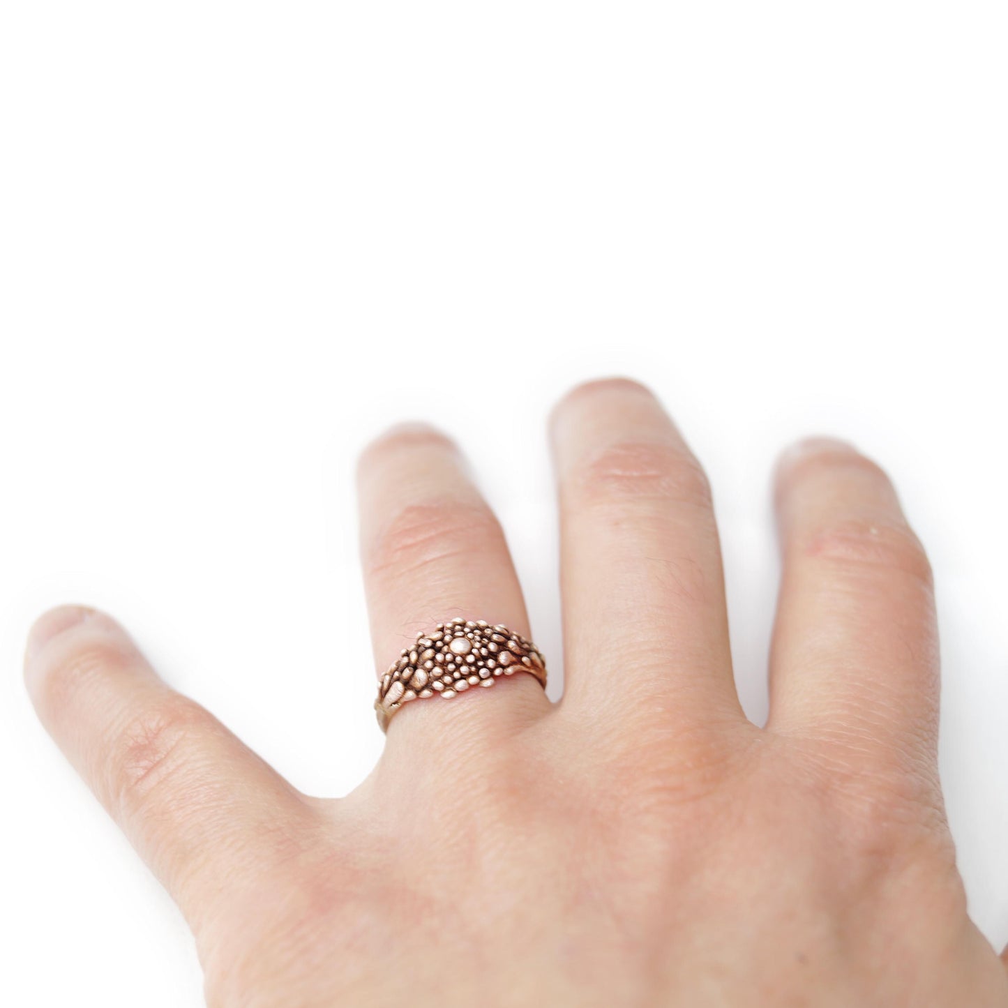 Custom Made Couples' Ring in Sterling Silver, (14K & 18K Gold, Rose Gold upon Request) – Unique Nature inspired Partner Ring