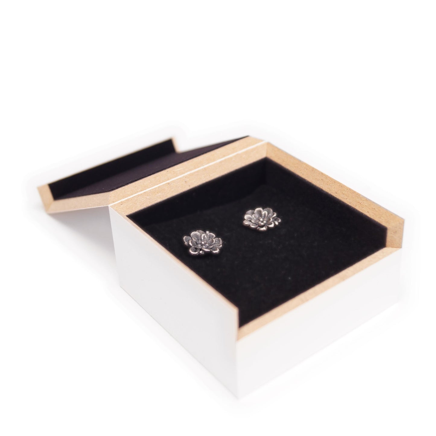 Sterling Silver Zinnia Flower Stud Earrings | Handcrafted Floral Jewelry