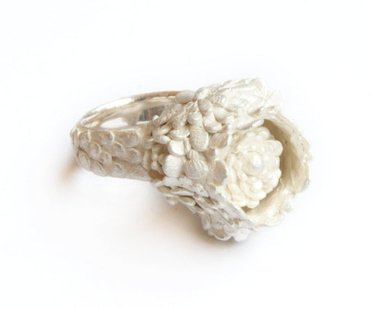 Dandelion Ring: Recycled 925 Silver Floral Statement Ring