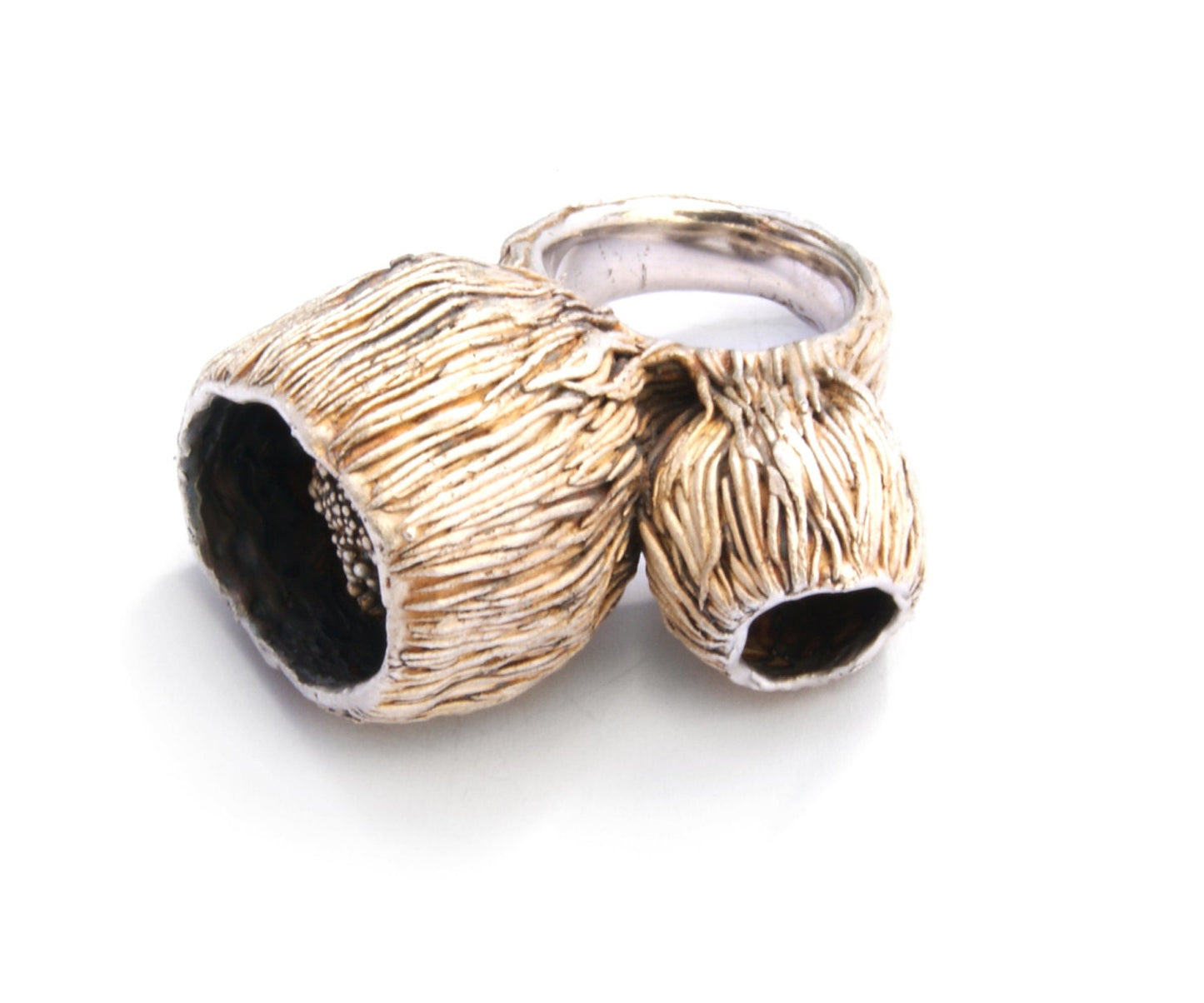 Unique Organic Ring in Sterling Silver | Handmade Ocean-Inspired Jewelry | Labor-Intensive One of a Kind Design - Every Granule Made by Hand